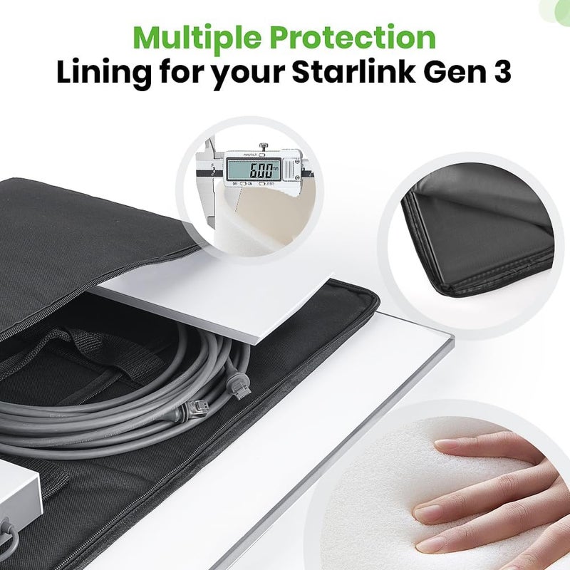 XTAR Starlink Gen 3 Satellite RV Carry Bag,Outdoor Travel Bag, Handbag for Starlink Dish and All Accessories (Black) - Image 4